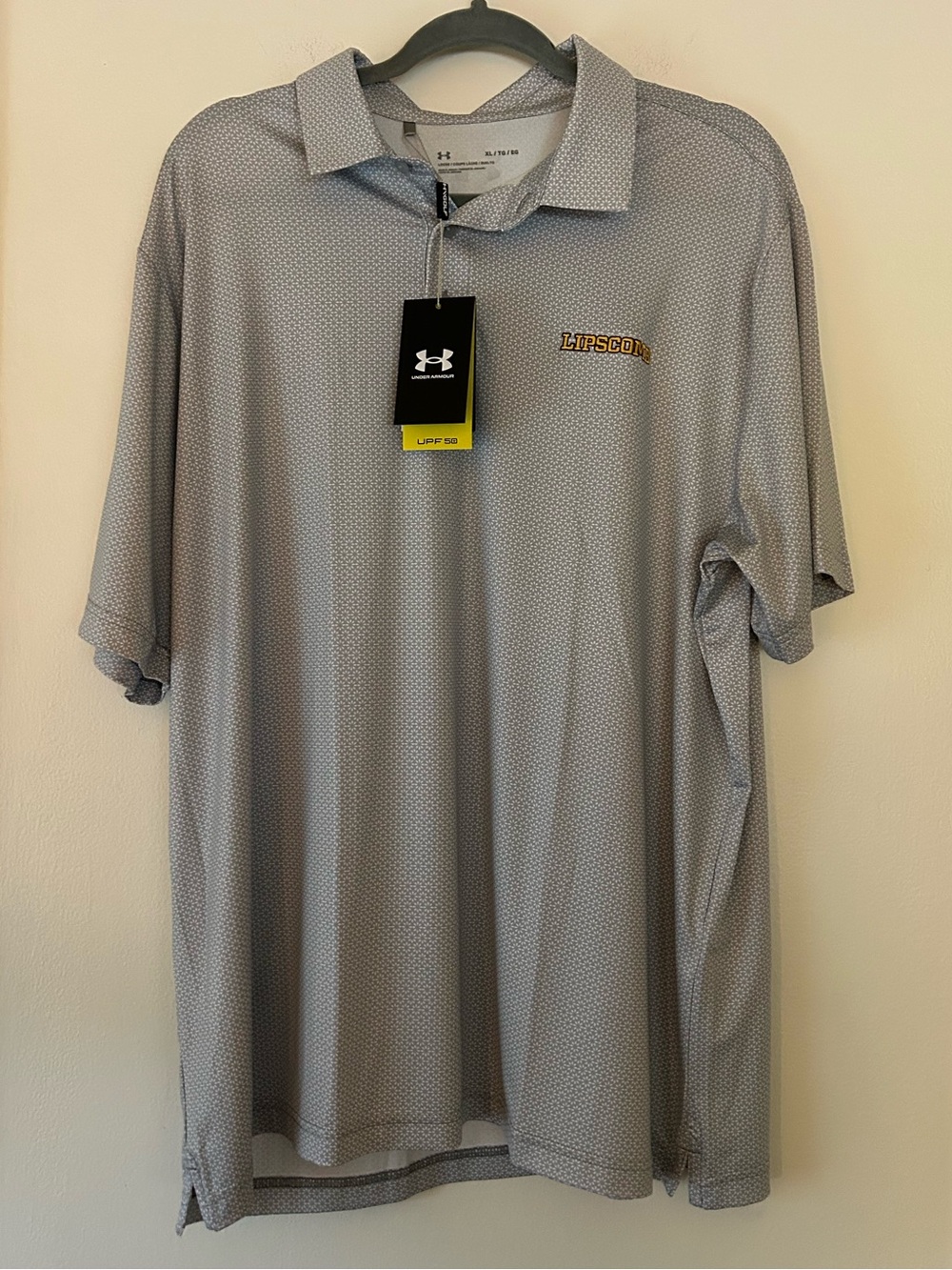 NWT Under Armour Lipscomb University Bison Striped Polo Shirt XL Loose Fit
